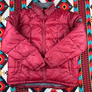 Leadville Race Series Red Puffer Jacket Hooded Insulated Outdoor Size L